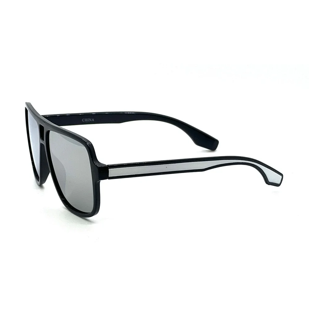 Square‎ Aviator Sunglasses Mens Silver Mirror Street Wear Fashion Eyewear Lentes
